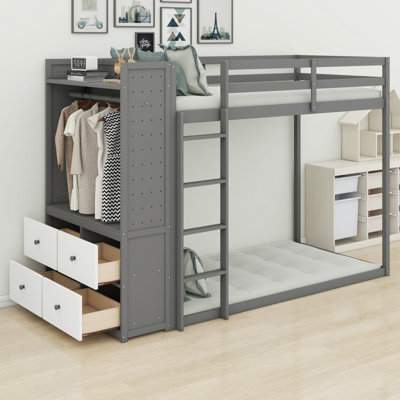 The Integrated Twin Bunk — Smart Storage & Wardrobe Bunk Bed