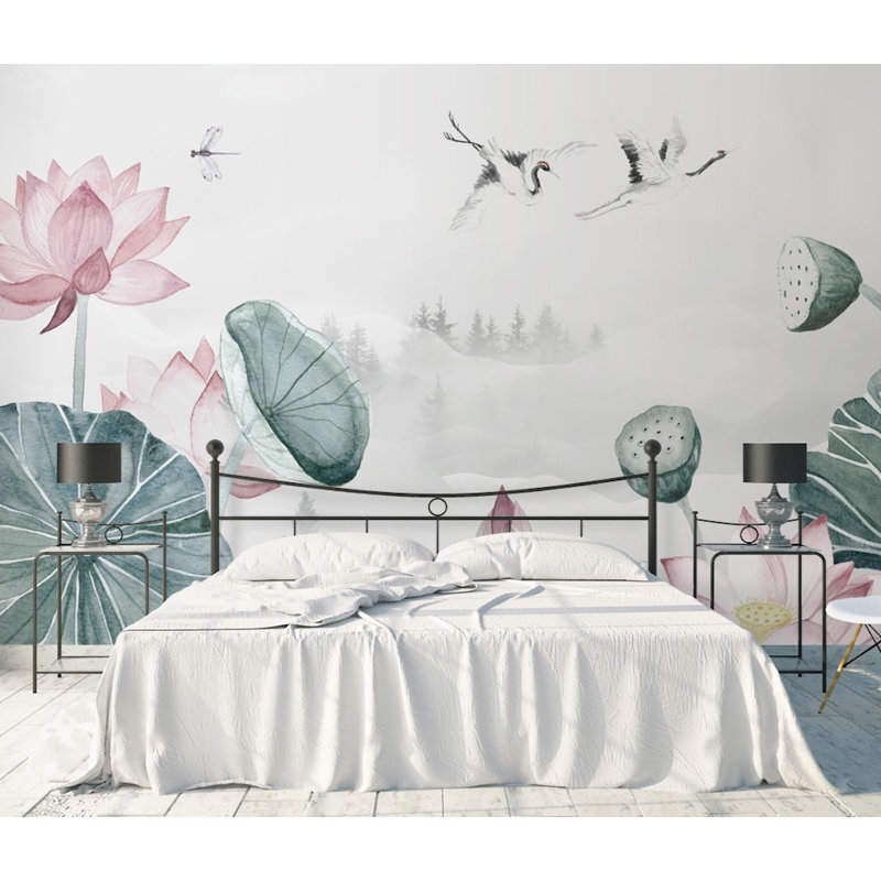 Floral Wall Mural, 204" W x 114" L