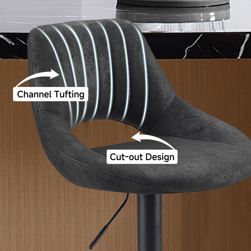 Licon Height Adjustable Swivel Bar Stool, Black
