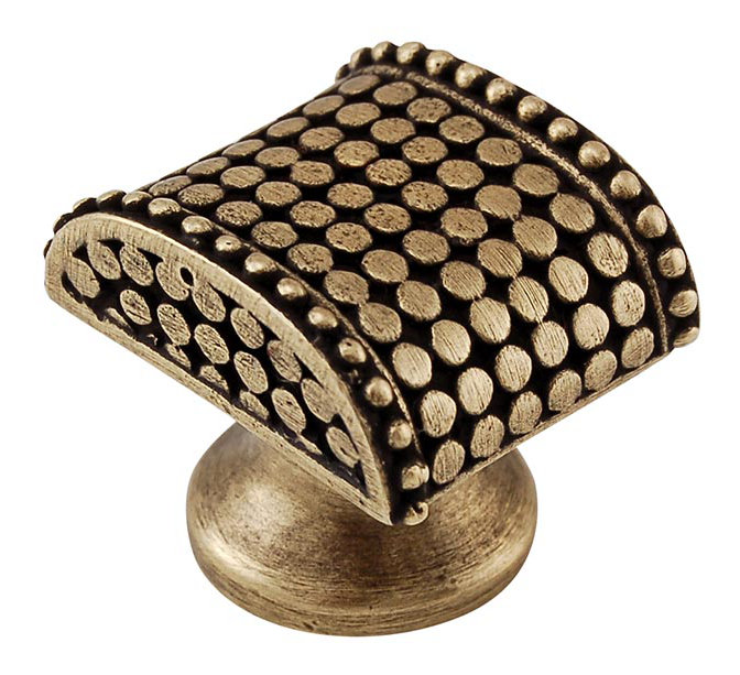 Tiziano Geometric Knob, Antique Brass, 1.25" H x 1.25" W x 1" D
