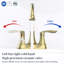 Robinet de salle de bain 2 brossé or brossé - lavabo de meuble-lavabo 4 pouces, bec pivotant à 360 degrés, bonde escamotable et tuyaux d'arrosage, empreinte digitale, option d'économie d'eau 2 poignées, revêtement anticorrosion, robinet d'évier élégant-121628090