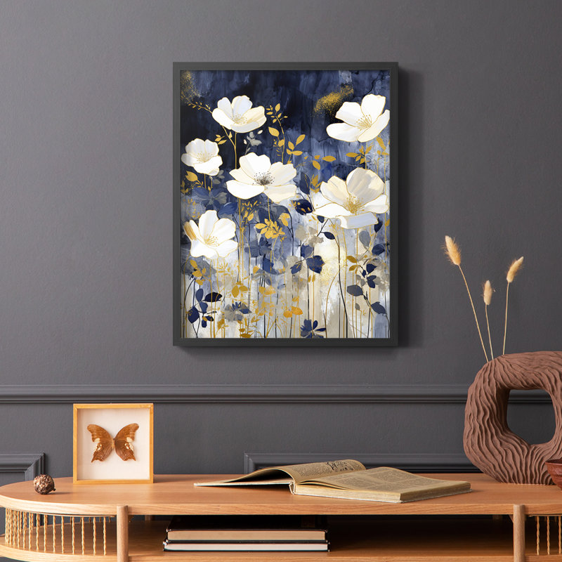 FLORAL Series CCCCLXVVI - Reproduction encadrée de qualité supérieure - Prêt à être accroché - Aucun clou requis