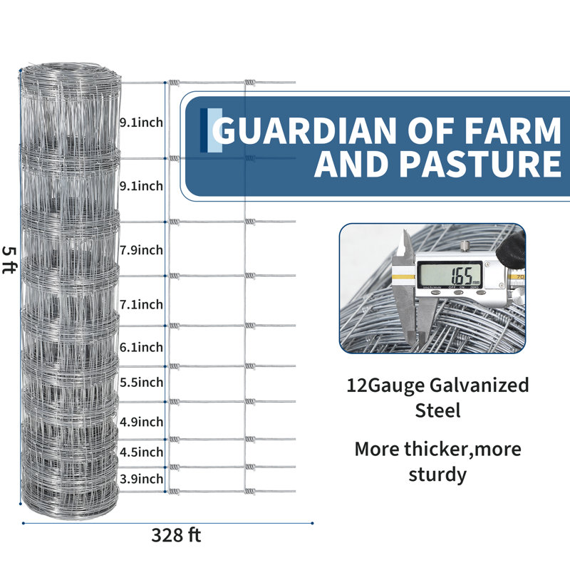 Clôture en fil de fer galvanisé, clôture de ferme de bovins, clôtures pour chevreuils, clôtures en zinc pour chèvre