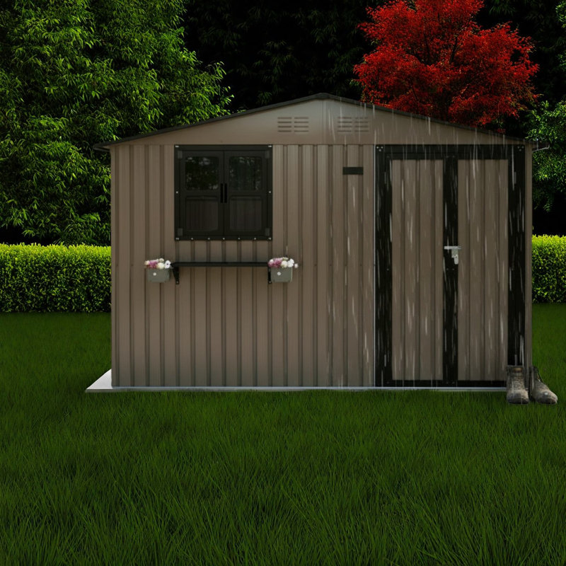 Remises spacieuses, remise de jardin moderne en métal 10 x 8 pi pour la maison