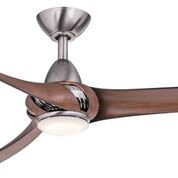 Cairo 52'' Ceiling Fan with LED Lights, Nickel/Walnut
