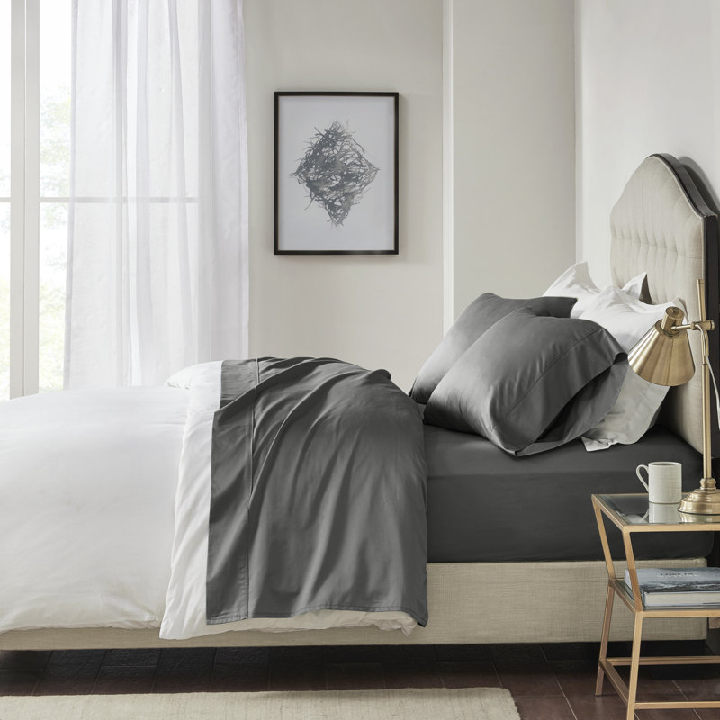 King White Solid Cotton Sheet Set