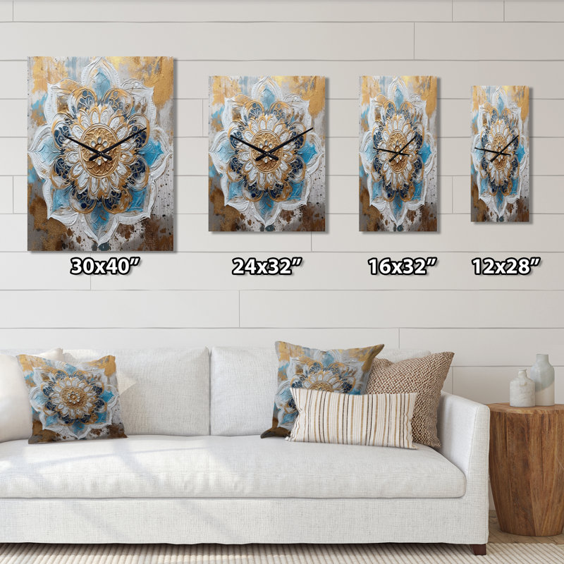 Horloge murale Jasoda - Boho Mandala, H 32 po x l 16 po x P 1 po