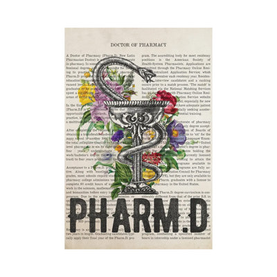 «Pharmd, Doctor of P Pharmacie with Flowers» par - Toile tendue