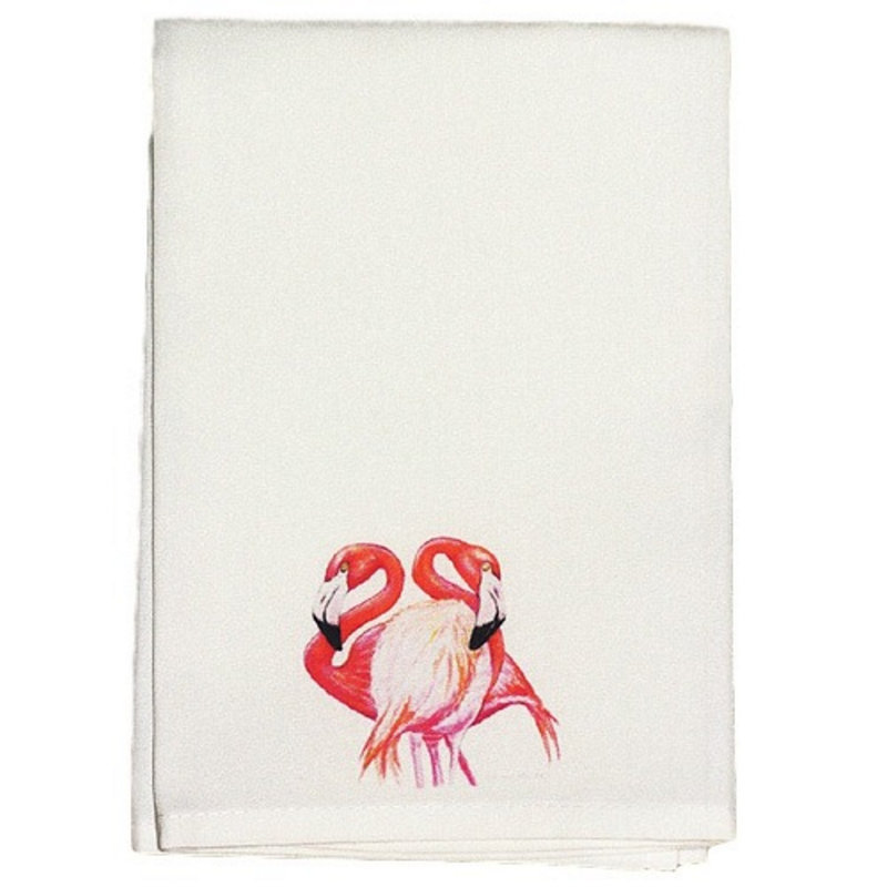 Serviette essuie-mains deux flamants flamants