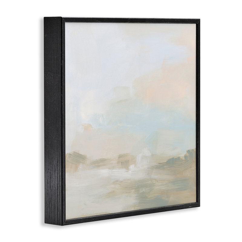 Giclée abstraite moderne de paysage moderne par June Erica Vess, H 12 po x l 12 po x P 1,5 po, Giclée encadrée noir minuit