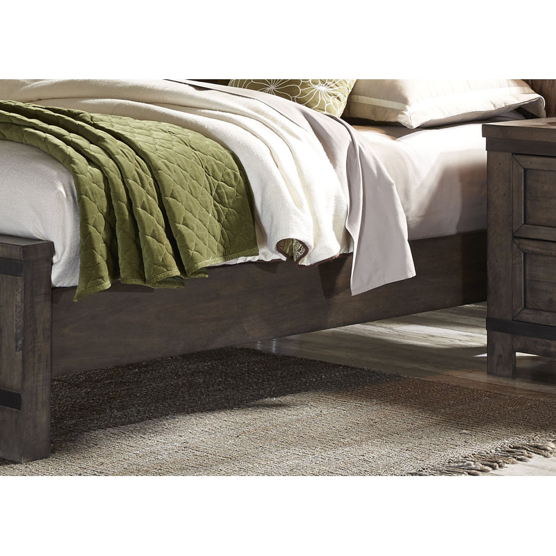 Lit standard en bois massif Lexee, Grand