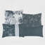 Ensemble d'édredon brodé et imprimé 7 pièces, en microfibre de polyester avec 1 édredon, 2 taies décoratives et 4 coussins décoratifs Deep Teal-121293688