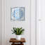 Key cabinet for wall, Opens to the right, 30x30x5, White, Round mosaic in blue and beige tones, 