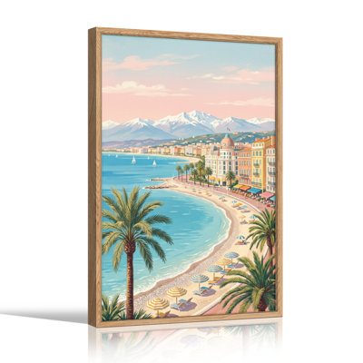Beach Scene Canvas Wall Art Oil Painting Print Set Of 1