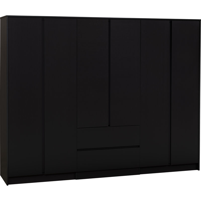  Braunstein 6 Door Wardrobe, Black