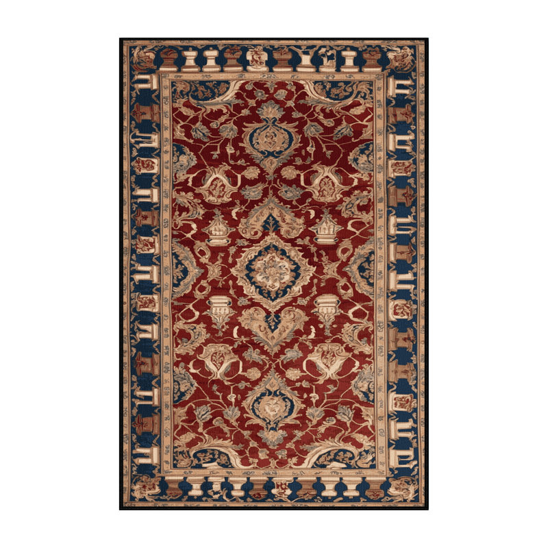 Tapis noir français lavable à la machine, Rectangle 4 pi x 6 pi