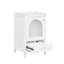 Meuble-lavabo de 20 po avec lavabo, armoire de salle de bain avec porte en verre à fermeture douce, tiroir, blanc