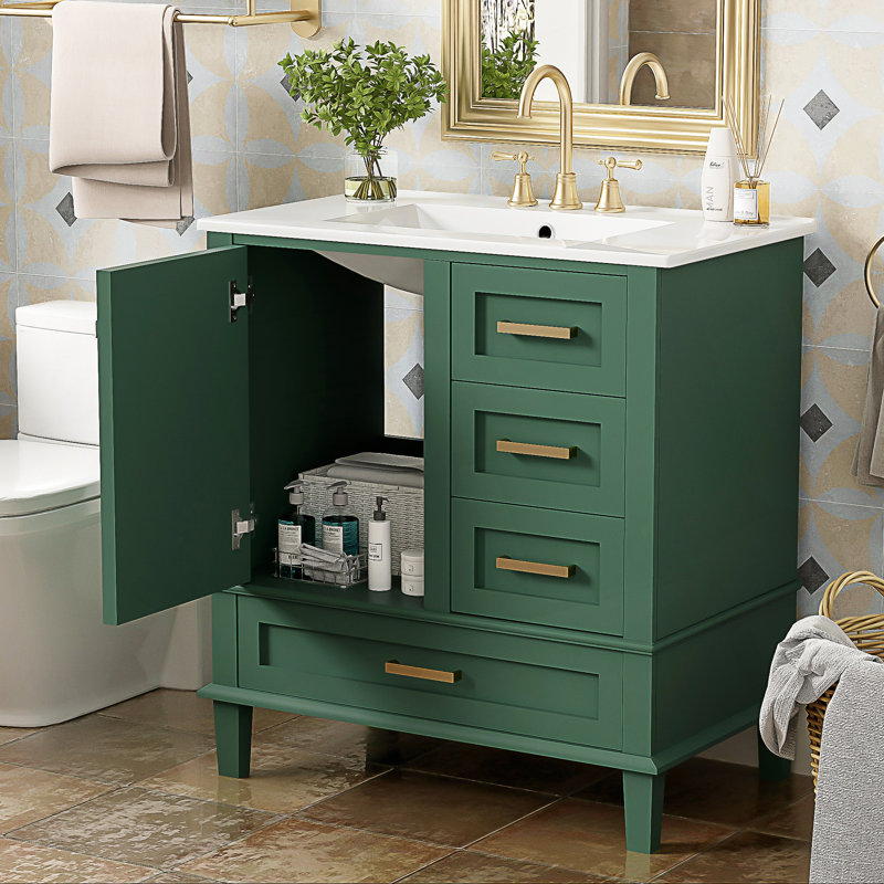 Ensemble de meuble-lavabo moderne avec meuble-lavabo et meuble-lavabo Modern, Vert