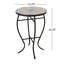 Table d'appoint d'extérieur transitionnelle avec plateau en mosaïque