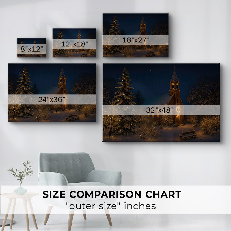 «Pale Winter Dawn Parish», toile tendue avec châssis de qualité supérieure, H 12 po x l 18 po