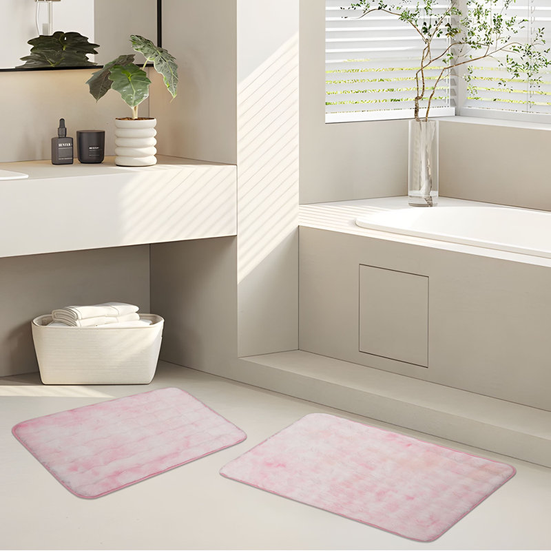 Tapis pour salle de bain Kylar, Rosé