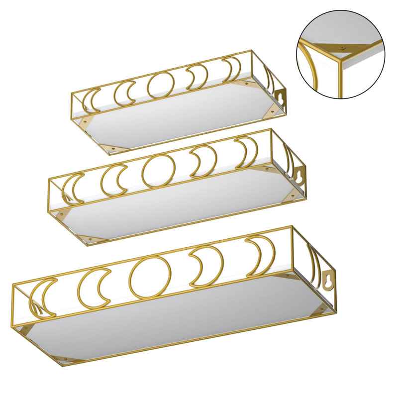 Raysa Floating Shelf, Gold