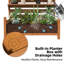 Cloison d'intimité d'extérieur avec jardinière, H 72,8 po x l 26 po x P 41,3 po, cloison de patio autoportante en bois massif avec tablette à 2 niveaux, brun clair-132400911-132400910