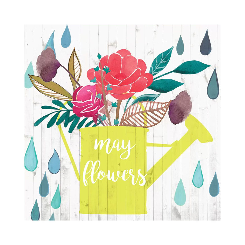 April Showers & May Flowers II 1 Piece Wall Art on Canvas, 30.48 cm H x 30.48 cm W, Canvas