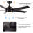Farmhouse 52'' Modern DIY Blades Ceiling Fan With LED Light-90753380
