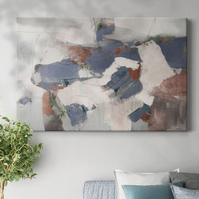 Toile tendue avec châssis bleu abstrait