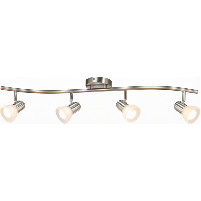 Luminaire sur rail à 4 lampes au-dessus de l'évier, brossé nickel