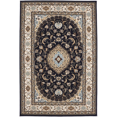 Tapis oriental bleu marine 5X8