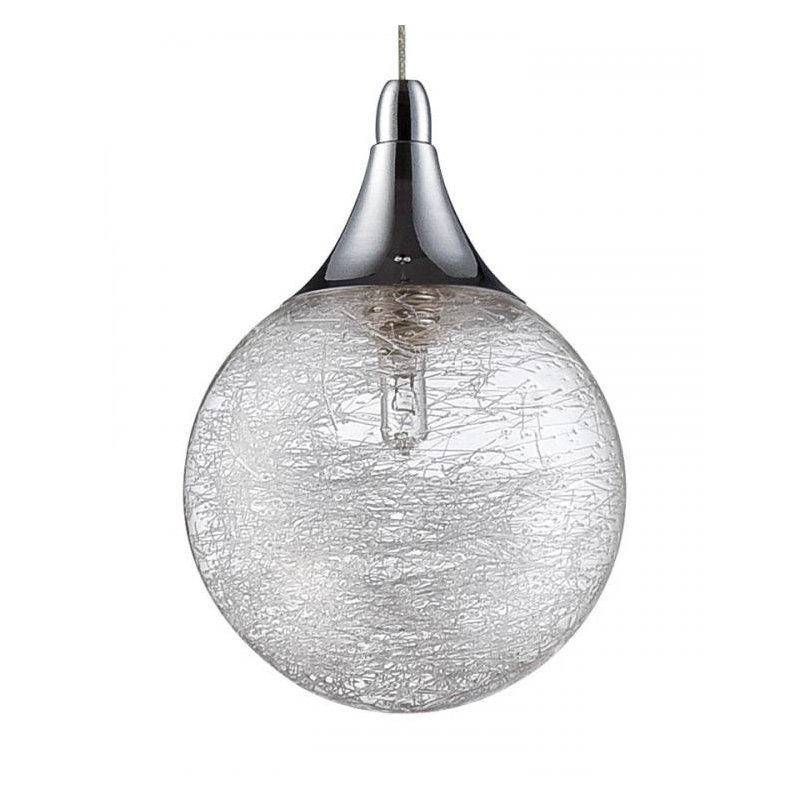 Luminaire suspendu en forme de globe à 3 lumières avec accents en fer forgé Colgan