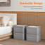 Fabric Storage Boxes 6 Pcs, Stackable Storage Bins With Clear Lids, Foldable Oxford Cloth Cube Closet Organizer Baskets, Clothes Containers For Towels, Blankets, Books, Light Grey-medium-1082568684