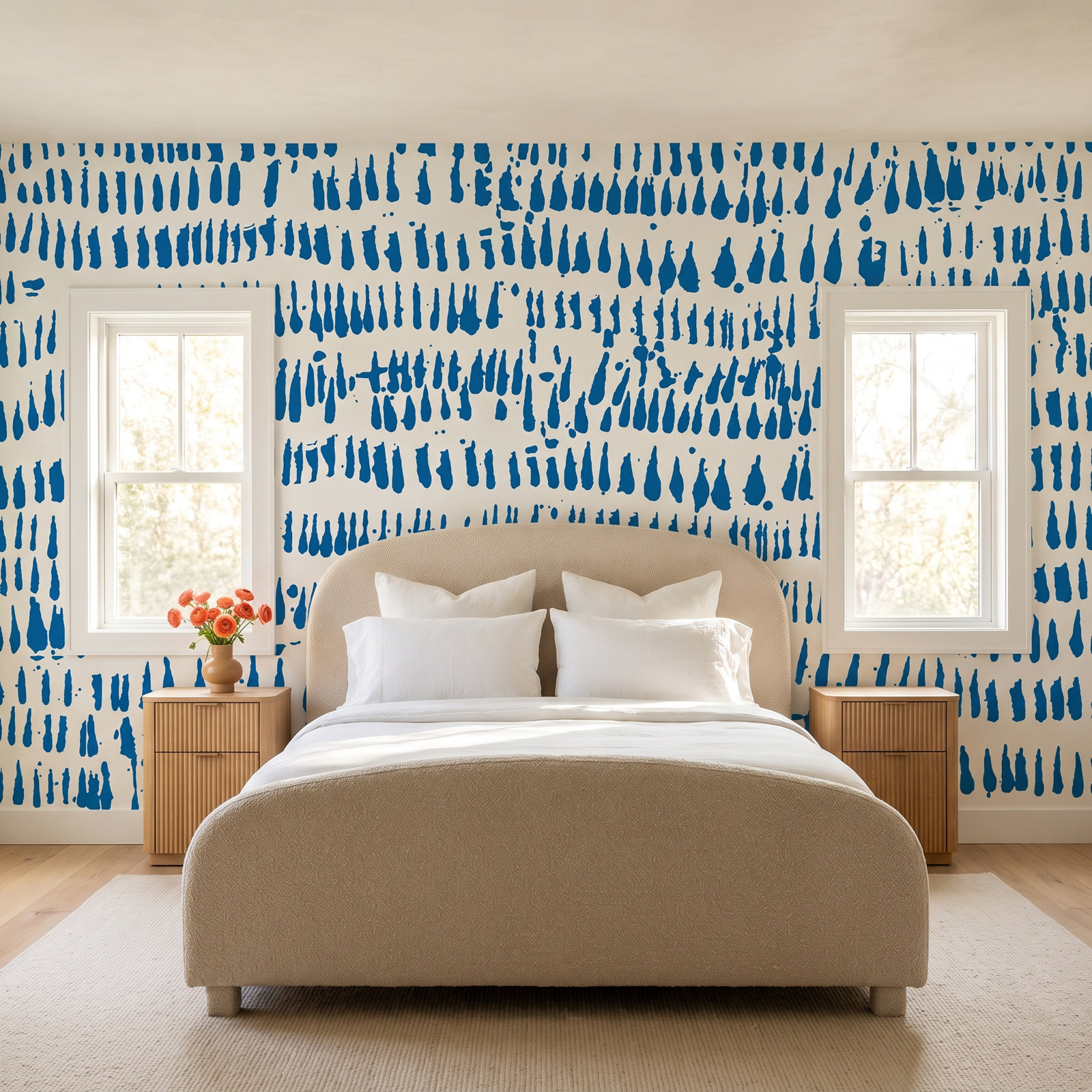 Bartlow Modern Abstract Wallpaper, Blue