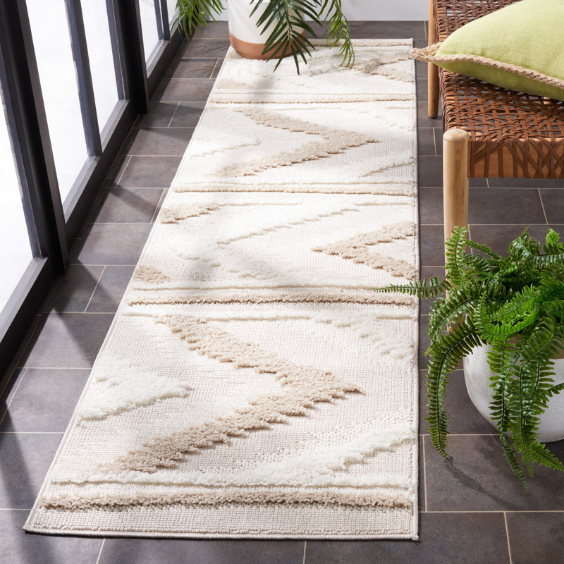 Tapis beige / ivoire Trends 110, Tapis de couloir 2 pi 2 po x 8 pi