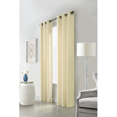 Mcgowen 100% Cotton Solid Room Darkening Thermal Grommet Curtain Panels