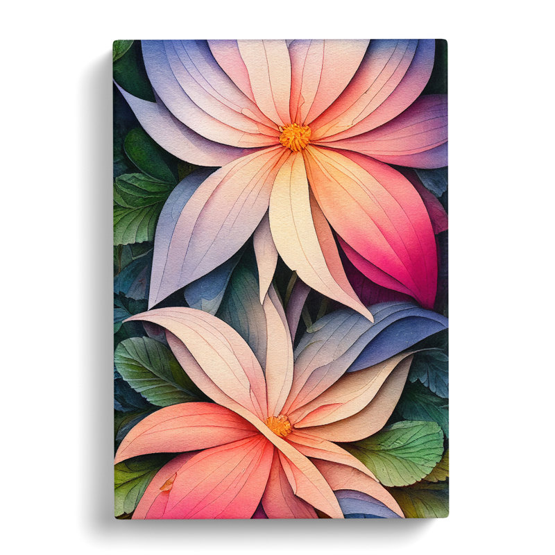 Feisty Flowers - Wrapped Canvas, 76cm H x 50cm W