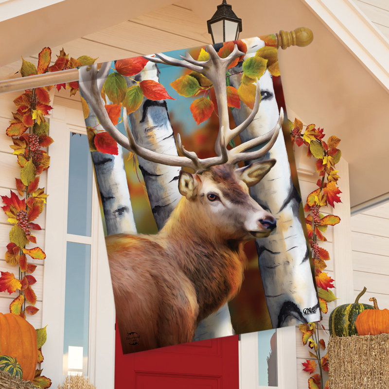 Forest Deer Fall House Flag