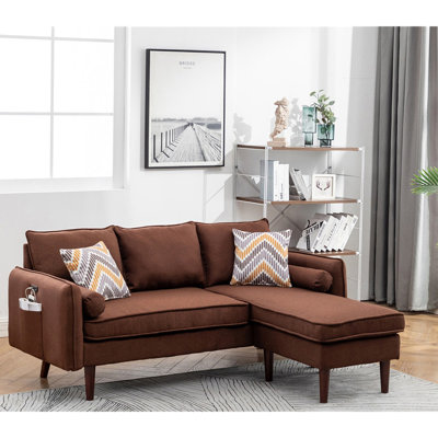 Gouvernour L Shaped Sectional Sofa Chaise with USB Charger & Pillows