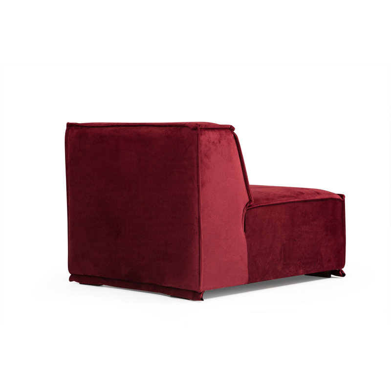 Élégant canapé d'angle, couleur bourgogne, 67,0 x 118,1 x 29,9 pouces | Structure en bois de hêtre et en carton, tissu 100% polyester | Comprend 4 coussins (19,7 po x 19,7 po) | Mousse douce et coussins à ressorts pour un confort ultime