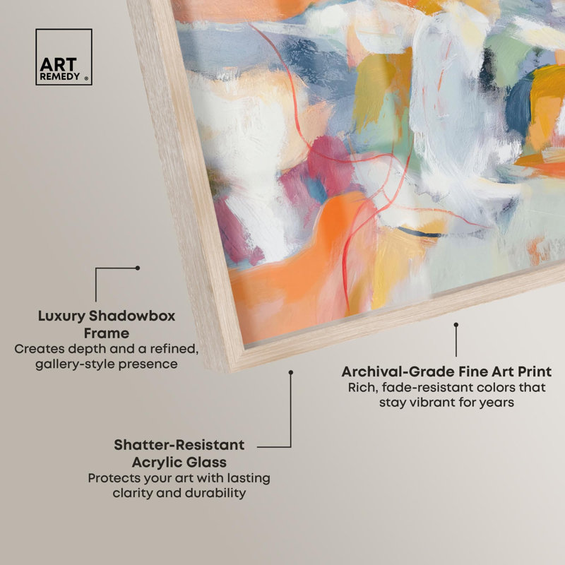 «Canyon Fire II», reproduction d'art abstrait par Art Remedy, H 17 po x l 25 po, Crème, crème