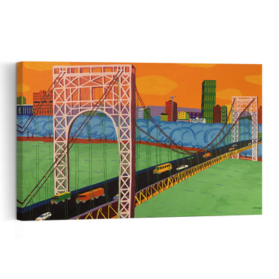 Pont George Washington - Affiche murale abstraite et vibrante représentant une architecture contemporaine.