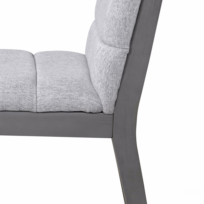 Ensemble de 2 chaises de salle à manger capitonnées et rembourrées, Gris