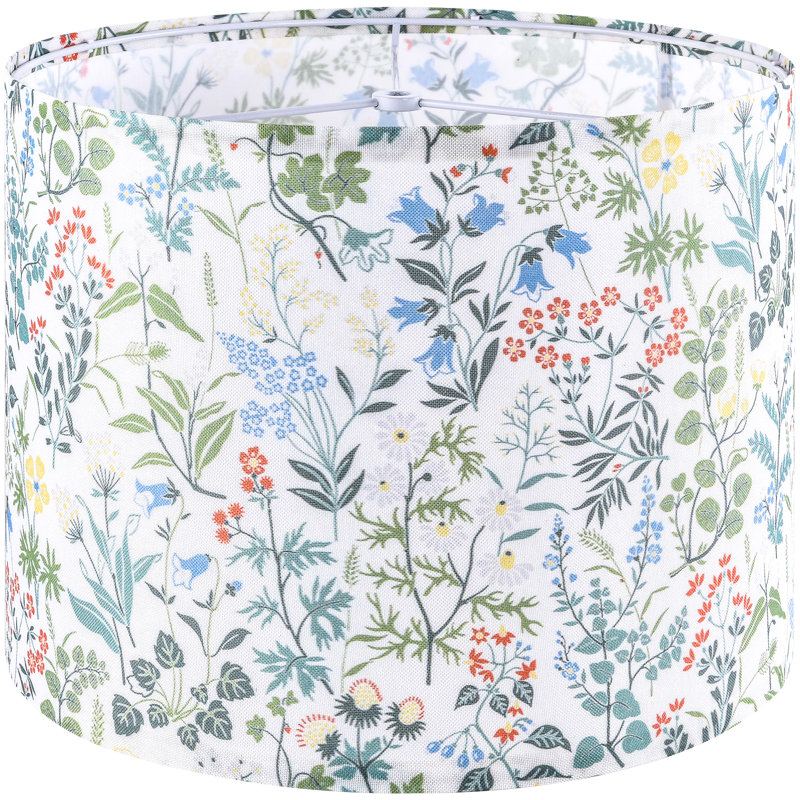 Abat-jour tambour en lin multicolore H 10 po x l 13 po