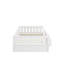 Lit plateforme simple avec garde-corps et tablettes pour le rangement, cadre de lit au sol pour les petits espaces-67719224-67719225
