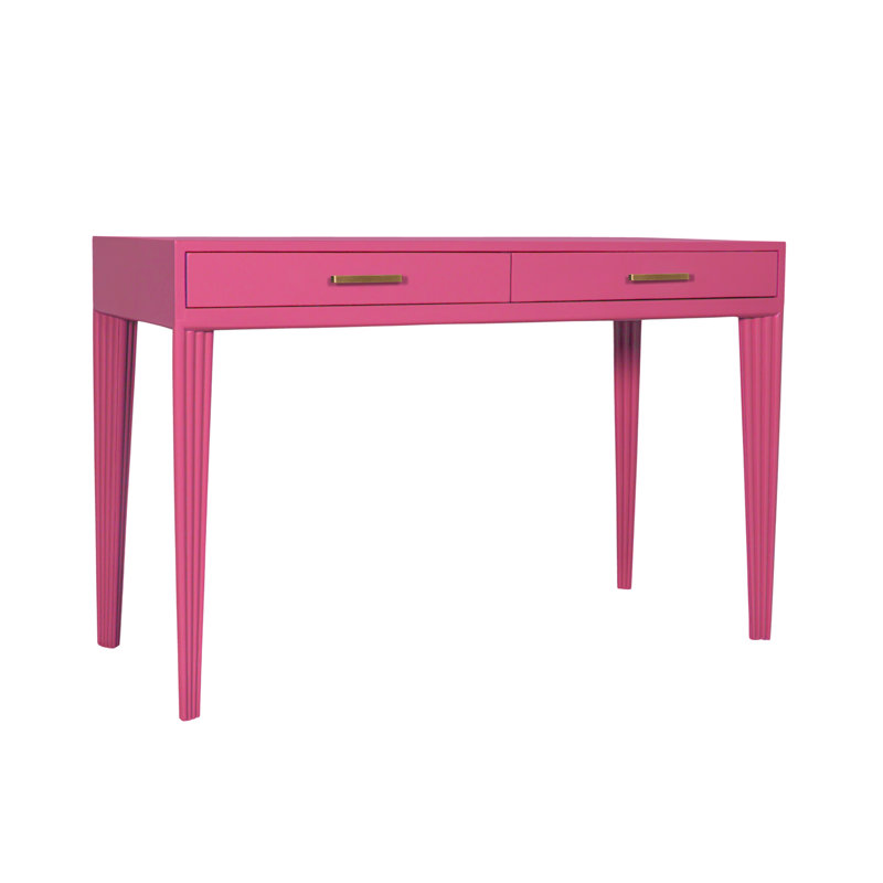 Barcelona Solid Wood Writing Desk, Hot Pink
