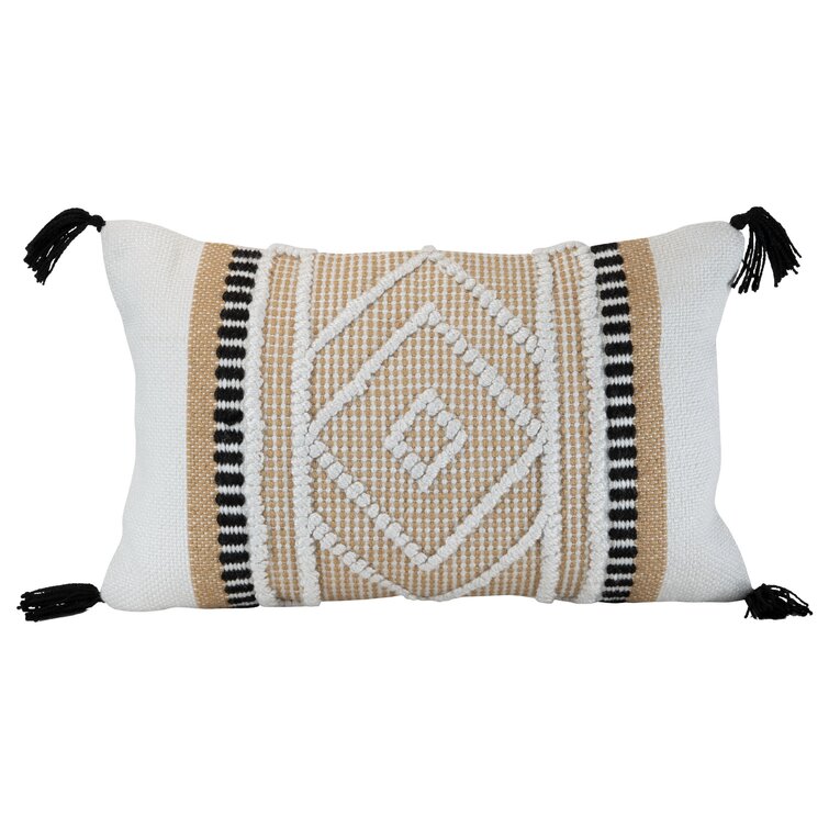 Hand Woven Decorative Outdoor Rectangular Pillow Cover & Insert