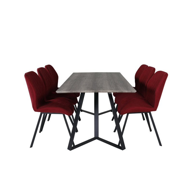 Rowe 6 - Person Dining Set, Red