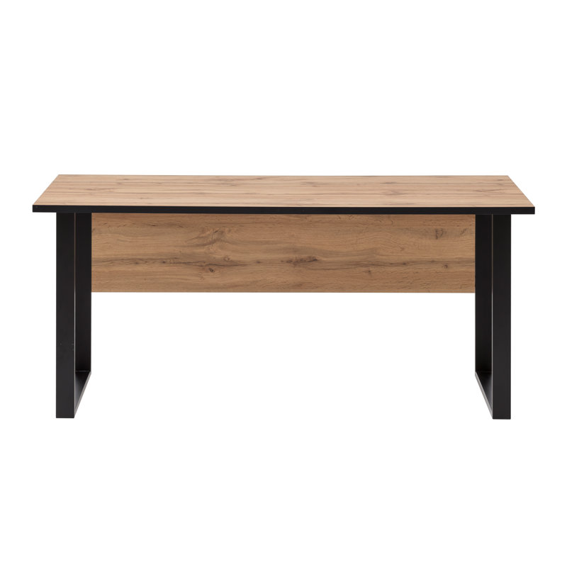 Gregson Metal Base Writing Desk, Brown